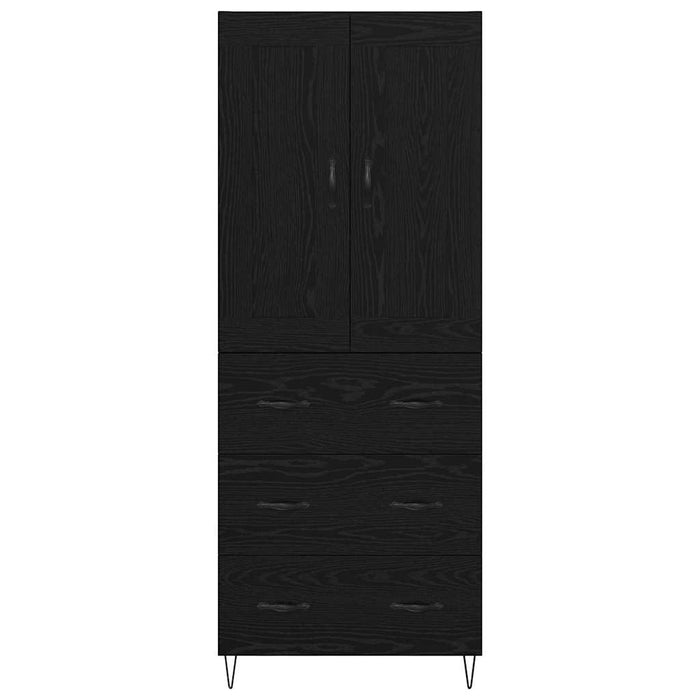 Credenza Rovere Nero 69,5 x 34 x 180 cm Legno multistrato 3416076