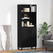 Credenza Montaggio a parete 2 pcs Rovere Nero Legno multistrato 3416078