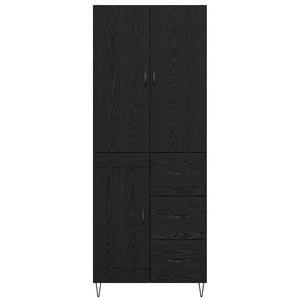 Credenza Montaggio a parete 2 pcs Rovere Nero Legno multistrato 3416079
