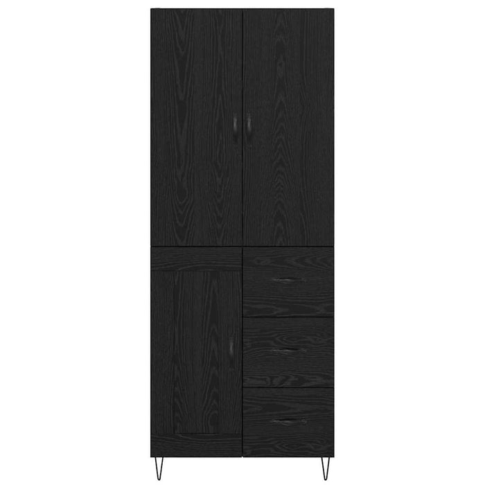 Credenza Montaggio a parete 2 pcs Rovere Nero Legno multistrato 3416079