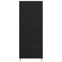 Credenza 2 pz-Set di 2 Buffet-Armadio da cucina Rovere Nero Legno ingegnerizzato e vetro 667398