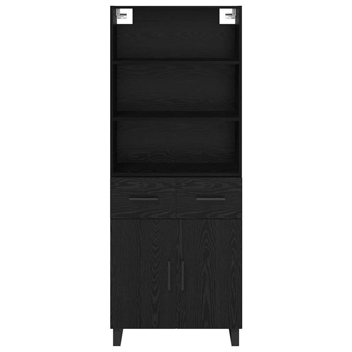 Credenza Montaggio a parete 2 pcs Rovere Nero Legno multistrato 3416084