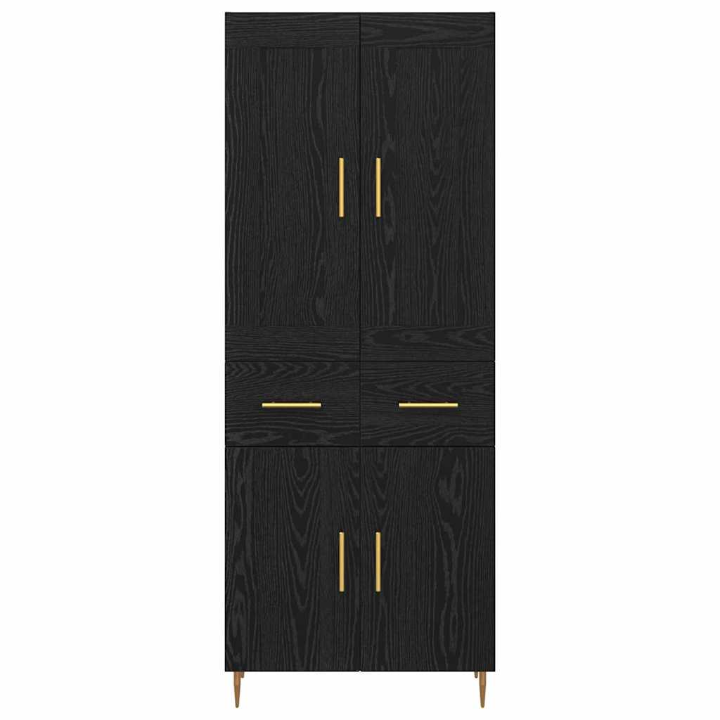 Credenza Rovere Nero 69,5 x 34 x 180 cm Legno multistrato 3416086