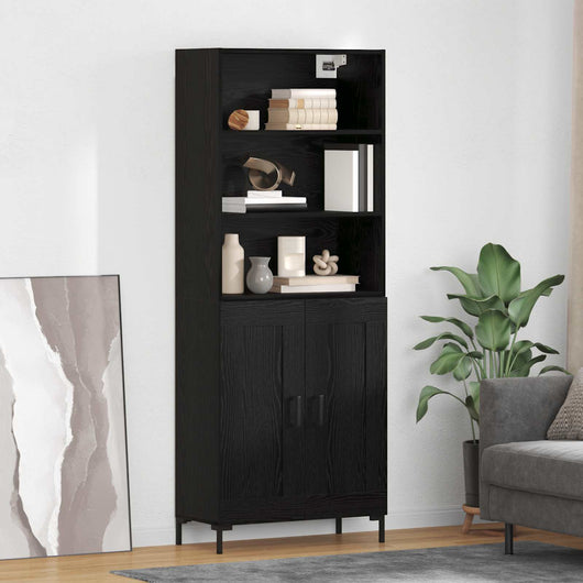 Credenza Rovere Nero 69,5 x 34 x 180 cm Legno multistrato 3416095