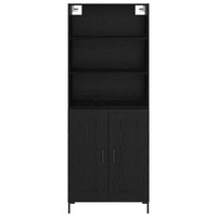 Credenza Rovere Nero 69,5 x 34 x 180 cm Legno multistrato 3416095