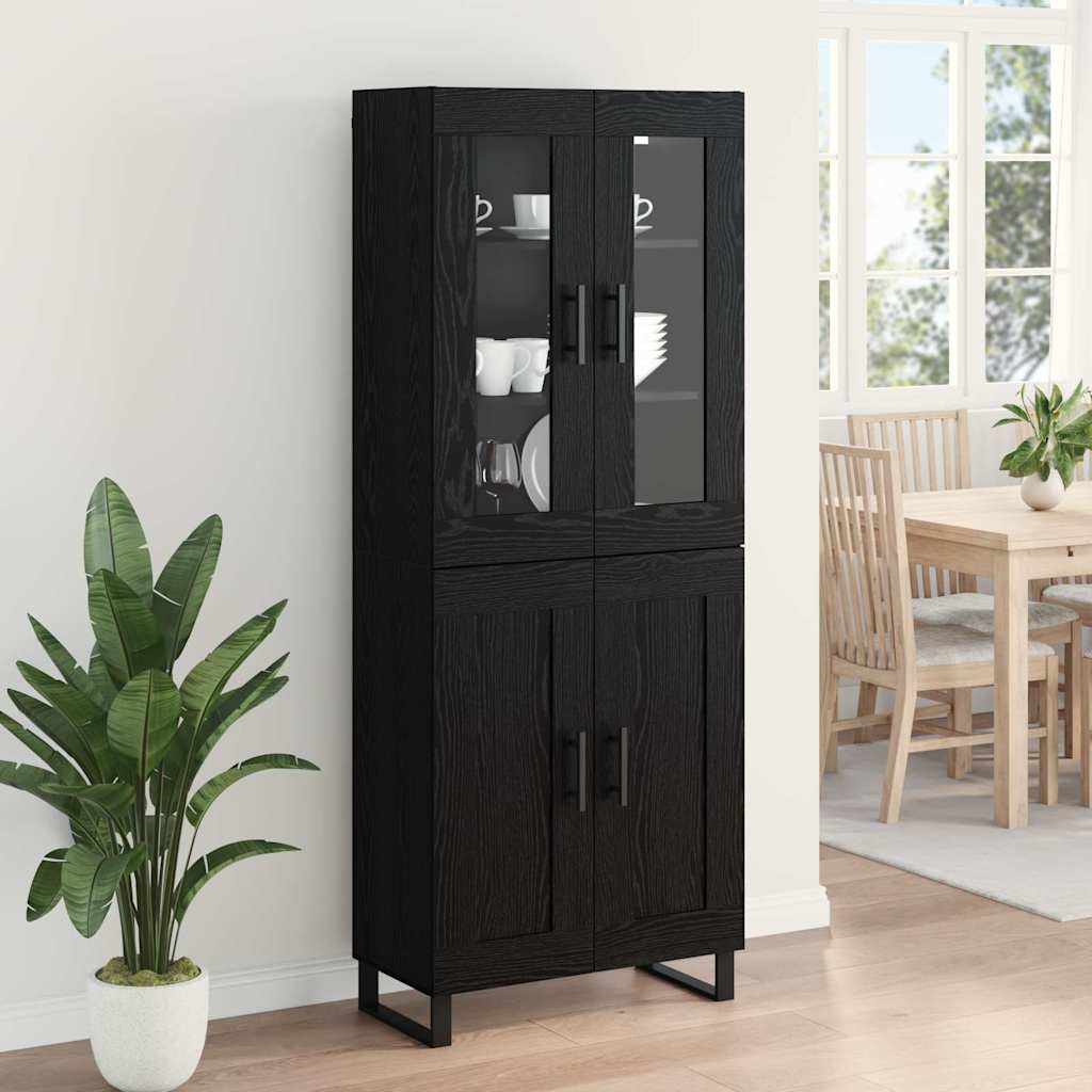 Credenza Rovere Nero 69,5 x 34 x 180 cm Legno multistrato 3416097