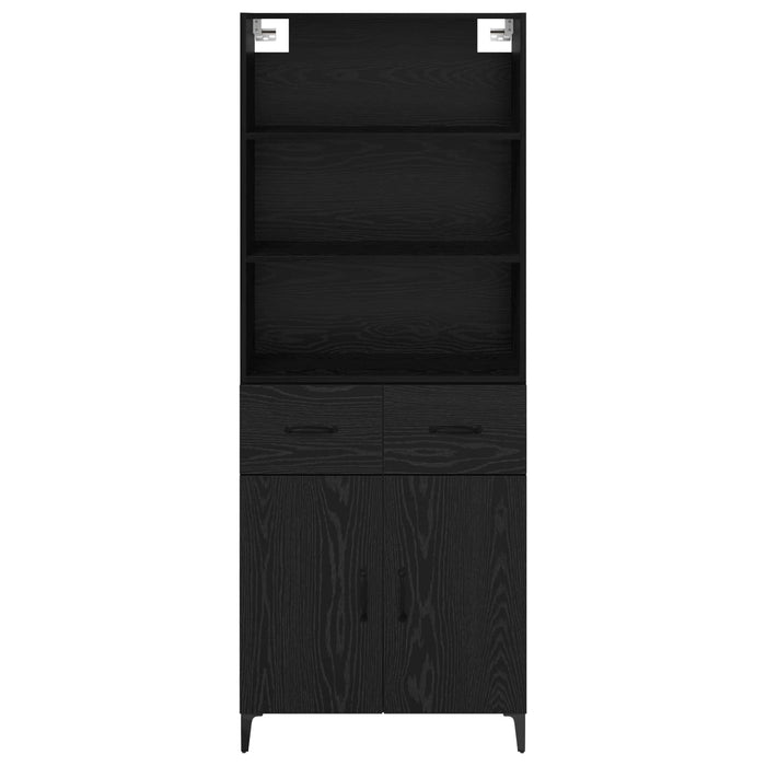 Credenza Rovere Nero 69,5 x 34 x 180 cm Legno multistrato 3416098