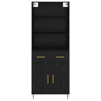 Credenza Rovere Nero 69,5 x 34 x 180 cm Legno multistrato 3416100