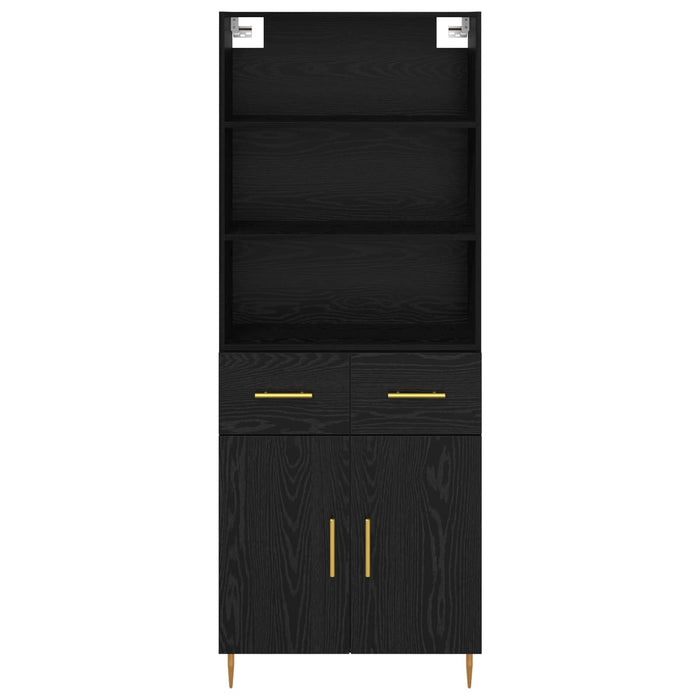 Credenza Rovere Nero 69,5 x 34 x 180 cm Legno multistrato 3416100