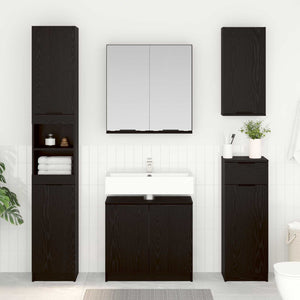 Set di mobili per il bagno 3 pcs Rovere Nero Legno multistrato 3416102