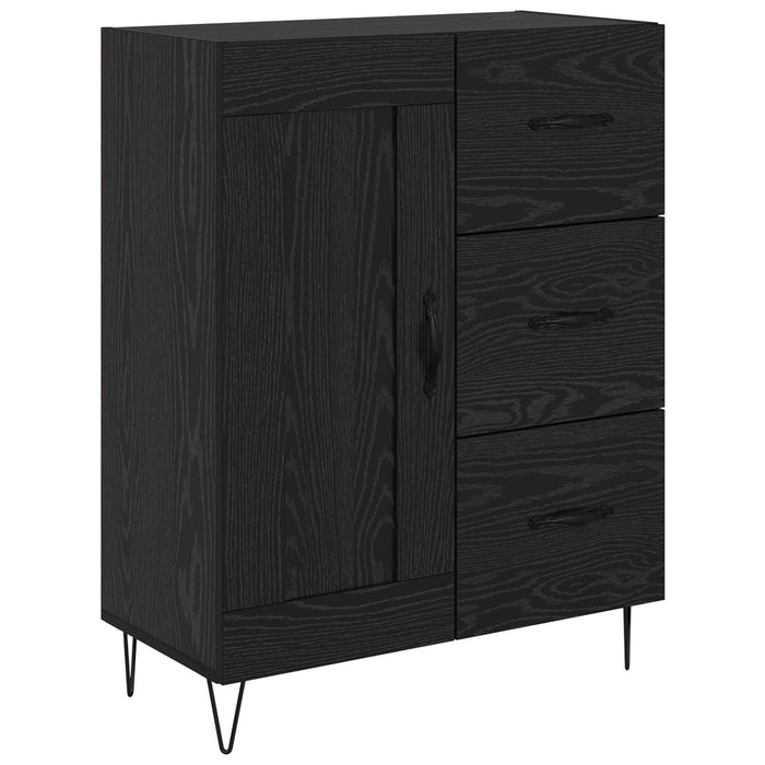 Credenza Rovere Nero 69,5 x 34 x 180 cm Legno multistrato 3416107