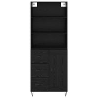 Credenza Rovere Nero 69,5 x 34 x 180 cm Legno multistrato 3416107