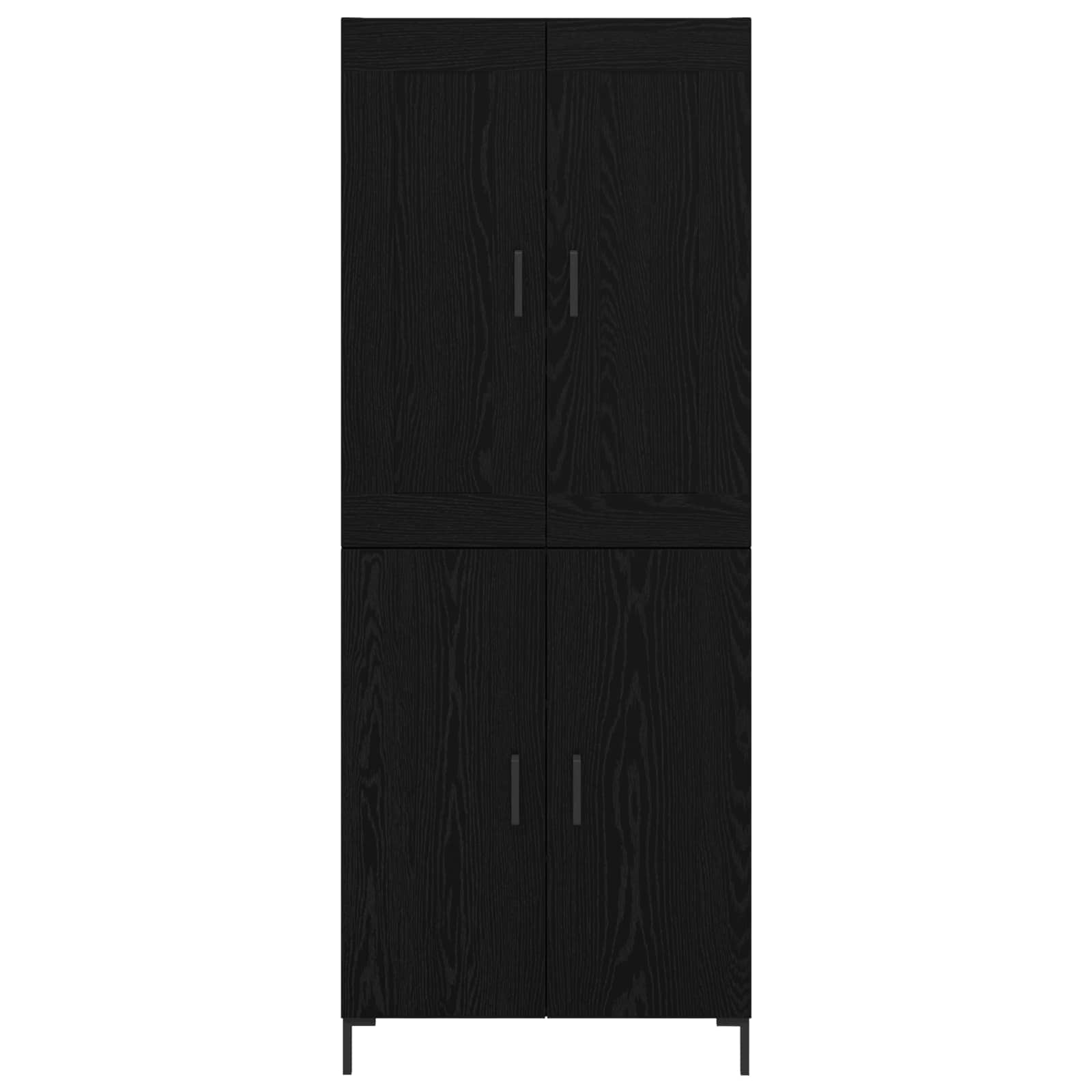 Credenza 2 pz-Set di 2 Buffet-Armadio da cucina Rovere Nero Legno multistrato 384878