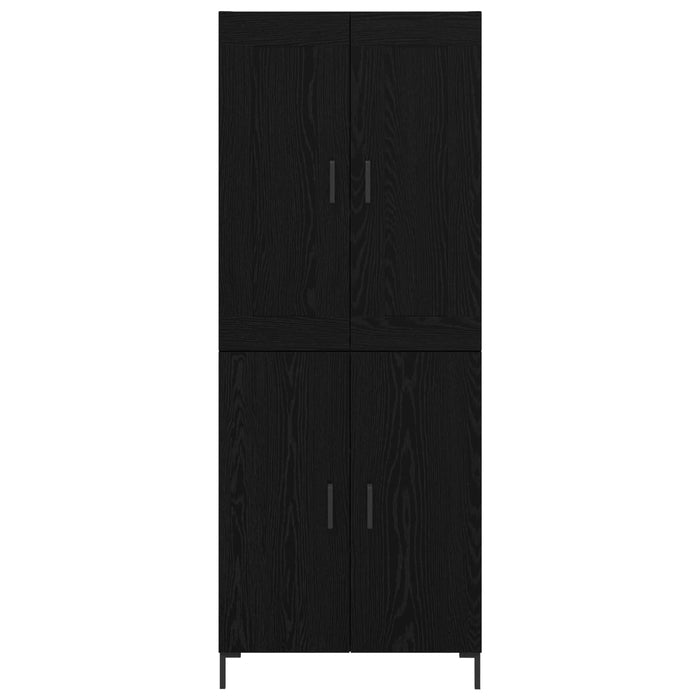 Credenza 2 pz-Set di 2 Buffet-Armadio da cucina Rovere Nero Legno multistrato 384878