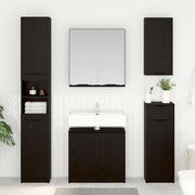 Set di Armadi da Bagno 3 pcs Rovere Nero Legno multistrato 3416110