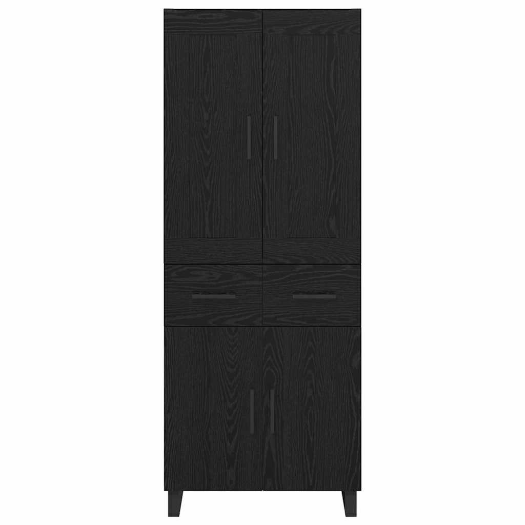 Credenza Montaggio a parete 2 pcs Rovere Nero Legno multistrato 3416111