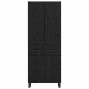 Credenza Montaggio a parete 2 pcs Rovere Nero Legno multistrato 3416111
