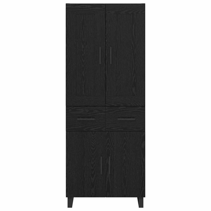 Credenza Montaggio a parete 2 pcs Rovere Nero Legno multistrato 3416111