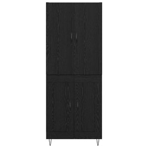 Credenza Montaggio a parete 2 pcs Rovere Nero Legno multistrato 3416112