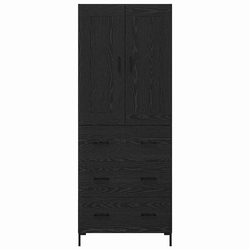 Credenza Rovere Nero 69,5 x 34 x 180 cm Legno multistrato 3416114