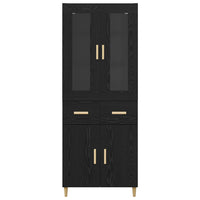 Credenza Montaggio a parete 2 pcs Rovere Nero Legno multistrato 3416117