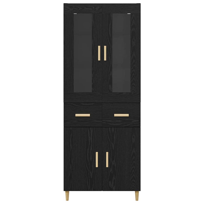 Credenza Montaggio a parete 2 pcs Rovere Nero Legno multistrato 3416117