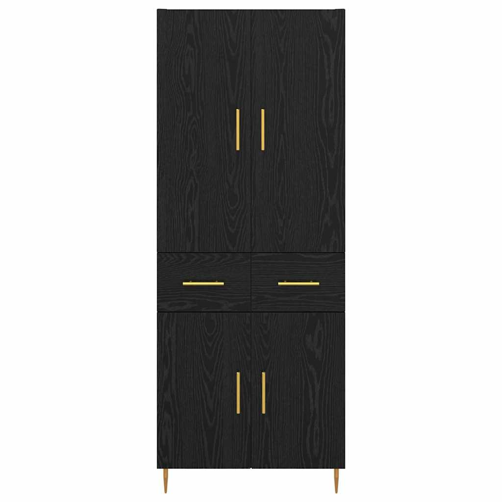 Credenza Rovere Nero 69,5 x 34 x 180 cm Legno multistrato 3416125