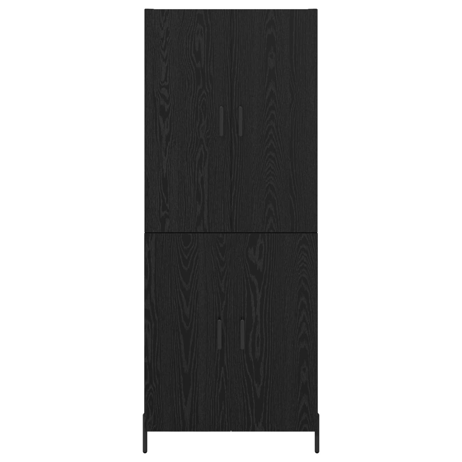 Credenza-Buffet-Armadio da cucina Rovere Nero 69,5 x 34 x 180 cm Legno multistrato 680849