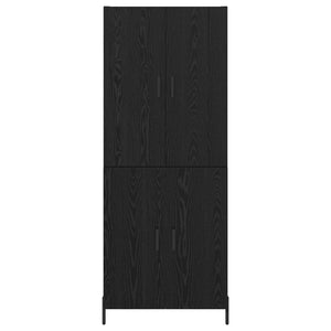 Credenza-Buffet-Armadio da cucina Rovere Nero 69,5 x 34 x 180 cm Legno multistrato 680849