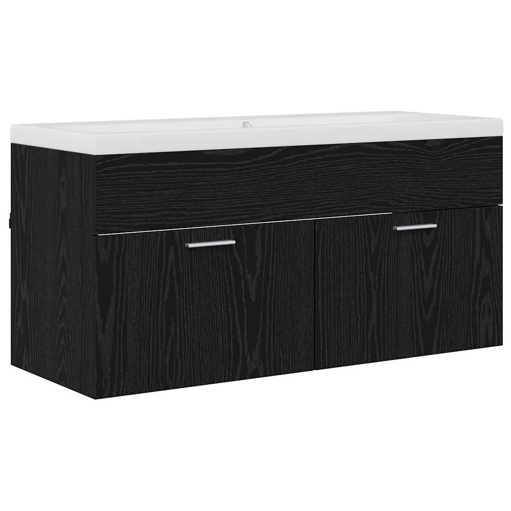 Mobile da Bagno con cassetto Rovere Nero 100 x 38,5 x 46 cm 3416131