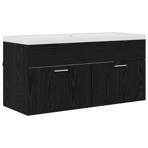 Mobile da Bagno con cassetto Rovere Nero 100 x 38,5 x 46 cm 3416131