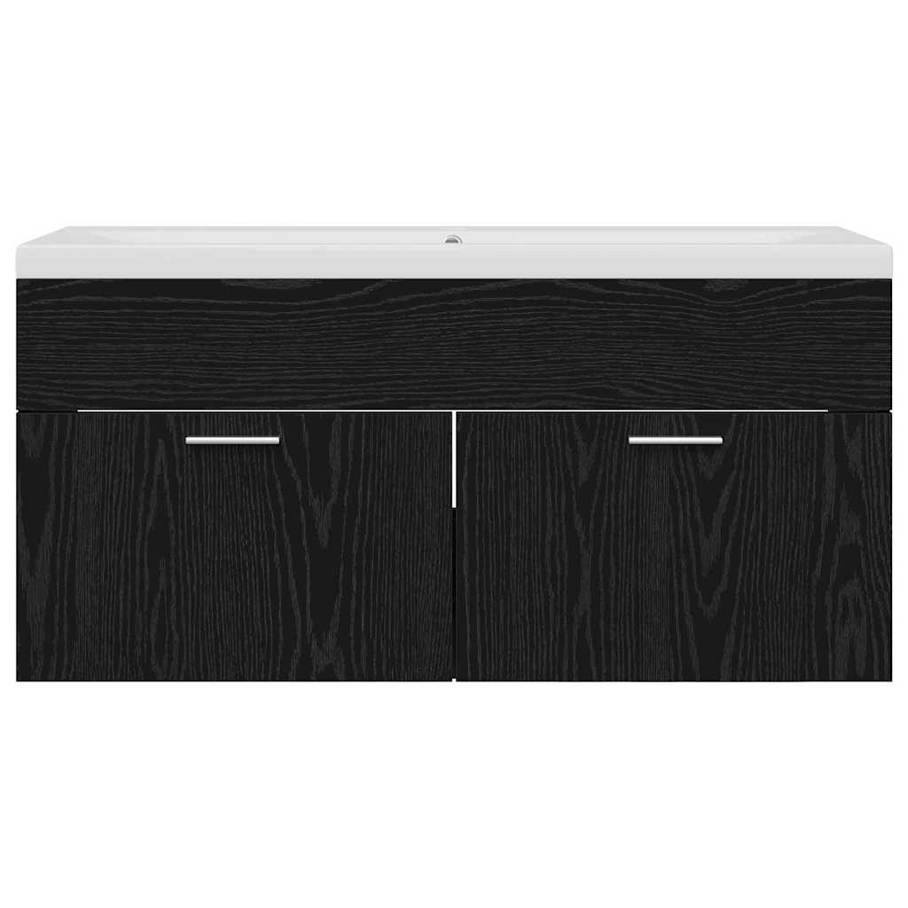 Mobile da Bagno con cassetto Rovere Nero 100 x 38,5 x 46 cm 3416131