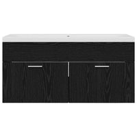 Mobile da Bagno con cassetto Rovere Nero 100 x 38,5 x 46 cm 3416131