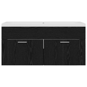 Mobile da Bagno con cassetto Rovere Nero 100 x 38,5 x 46 cm 3416131