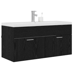 Mobile da Bagno con cassetto Rovere Nero 100 x 38,5 x 46 cm 3416131