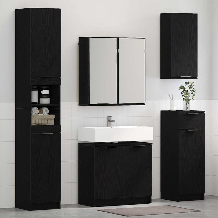 Set di Armadi da Bagno 2 pcs Rovere Nero Legno multistrato 3416132