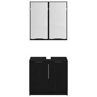 Set di Armadi da Bagno 2 pcs Rovere Nero Legno multistrato 3416132