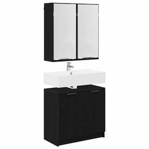 Set di Armadi da Bagno 2 pcs Rovere Nero Legno multistrato 3416132