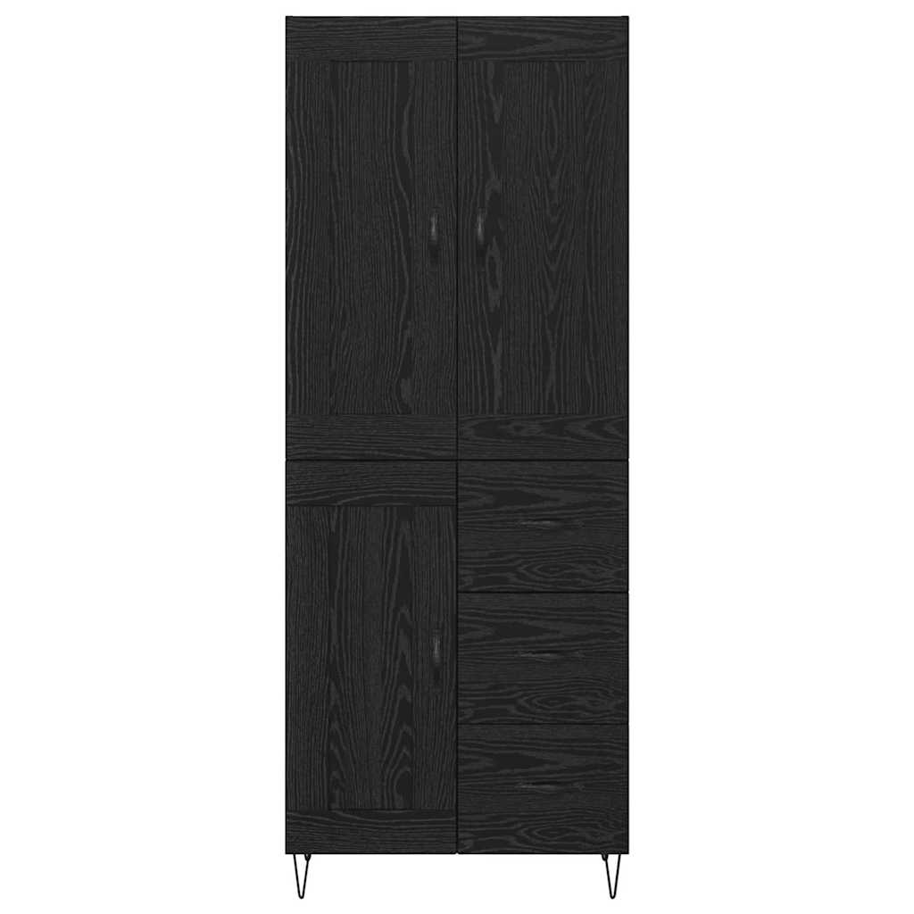 Credenza Rovere Nero 69,5 x 34 x 180 cm Legno multistrato 3416133