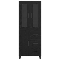 Credenza Rovere Nero 69,5 x 34 x 180 cm Legno multistrato 3416134