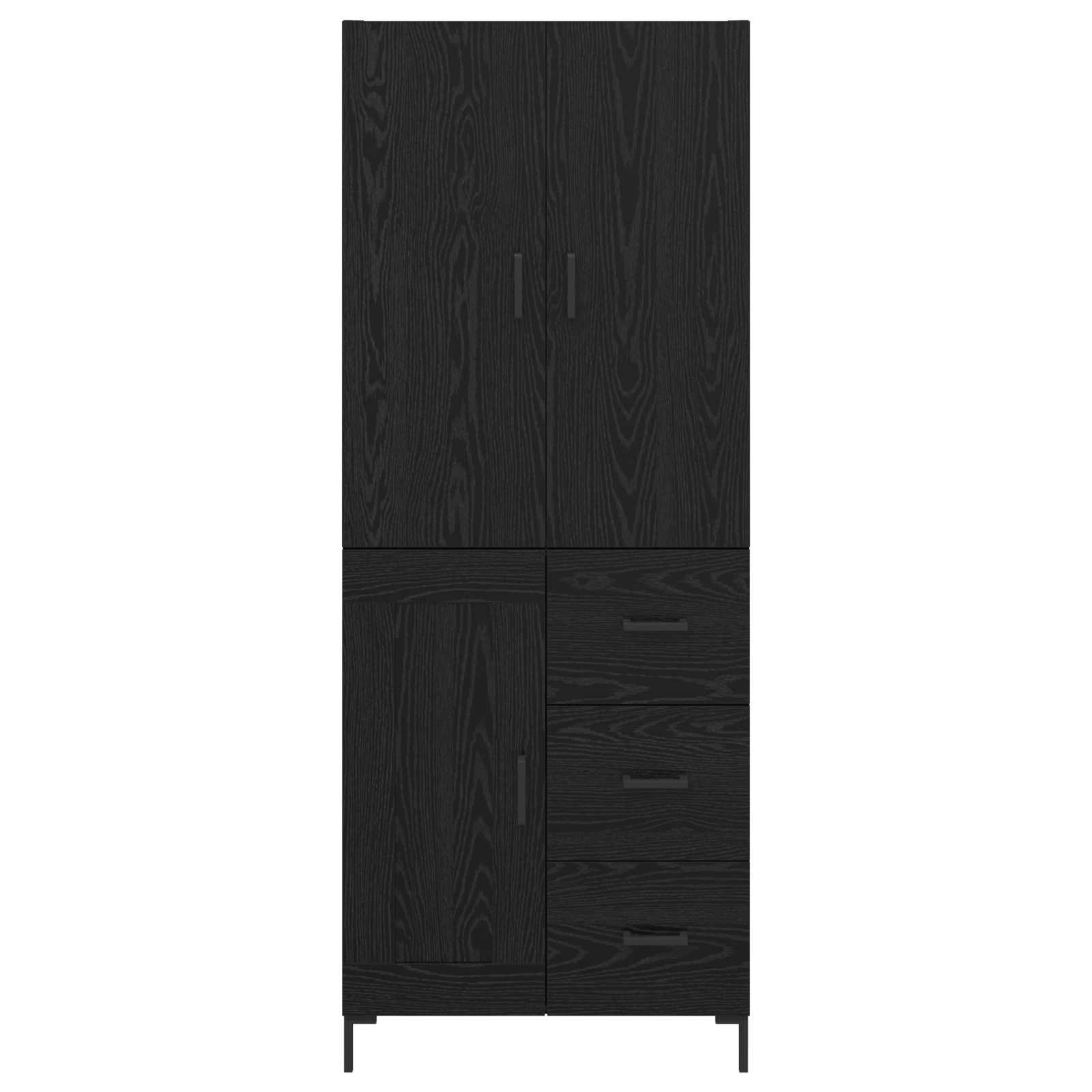Credenza Rovere Nero 69,5 x 34 x 180 cm Legno multistrato 3416137