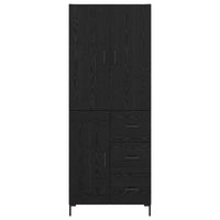 Credenza Rovere Nero 69,5 x 34 x 180 cm Legno multistrato 3416137