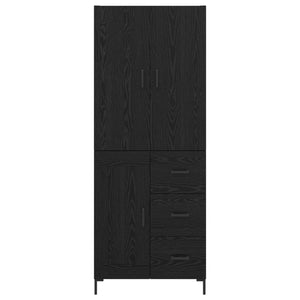 Credenza Rovere Nero 69,5 x 34 x 180 cm Legno multistrato 3416137