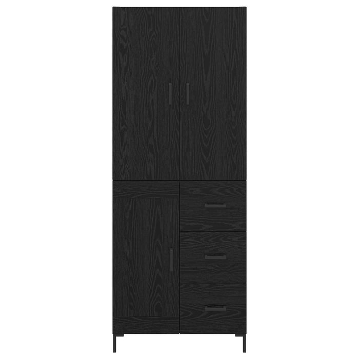 Credenza Rovere Nero 69,5 x 34 x 180 cm Legno multistrato 3416137