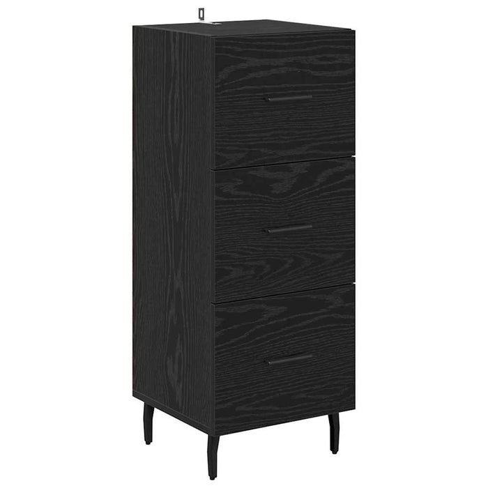 Credenza Rovere Nero 34,5 x 34 x 180 cm Legno multistrato 3416142