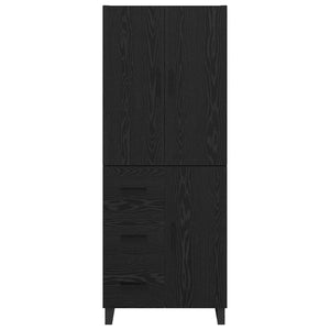 Credenza 2 pz-Set di 2 Buffet-Armadio da cucina Rovere Nero Legno Stratificato e Vetro 784991
