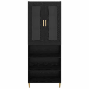 Credenza Montaggio a parete 2 pcs Rovere Nero Legno multistrato 3416148