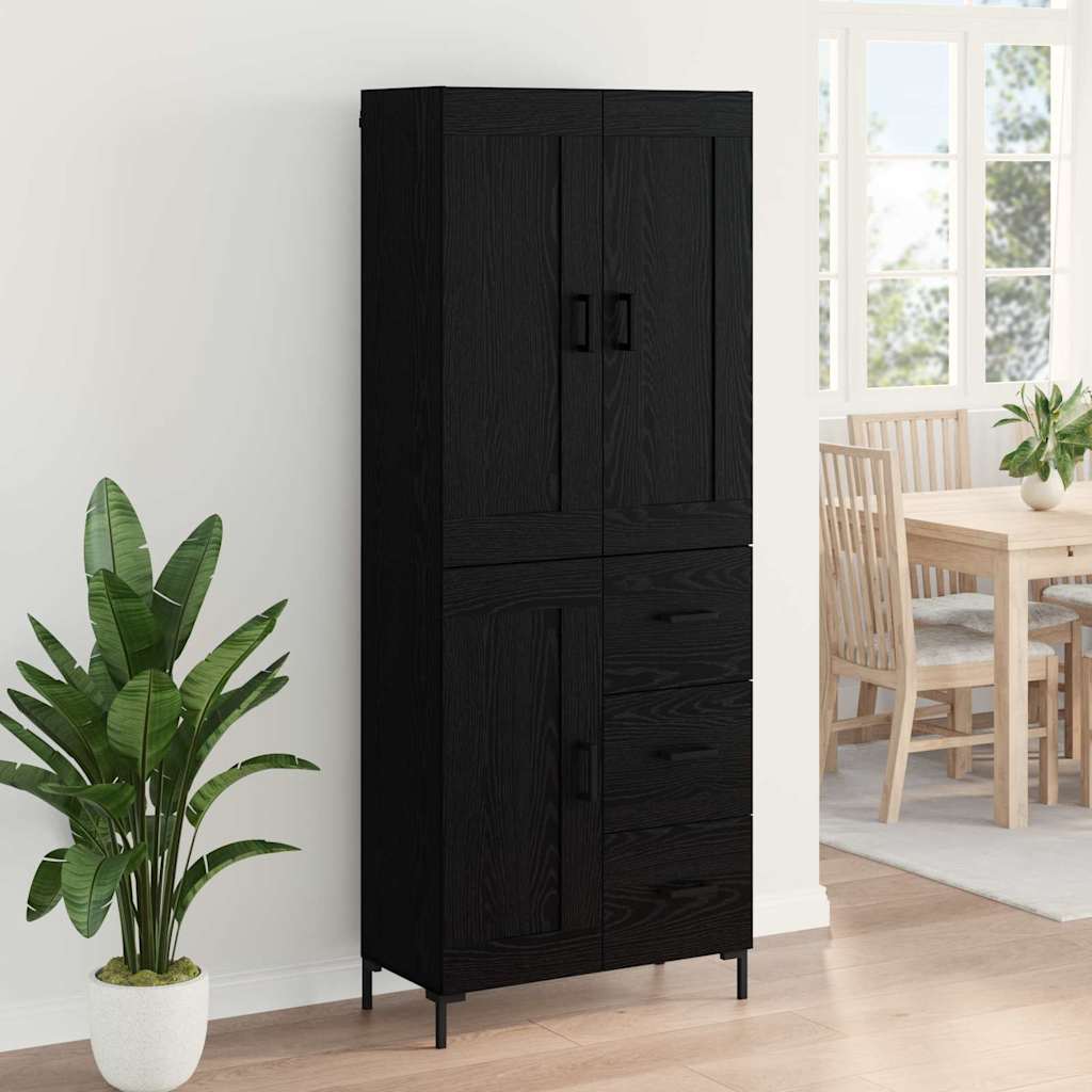 Credenza Rovere Nero 69,5 x 34 x 180 cm Legno multistrato 3416152