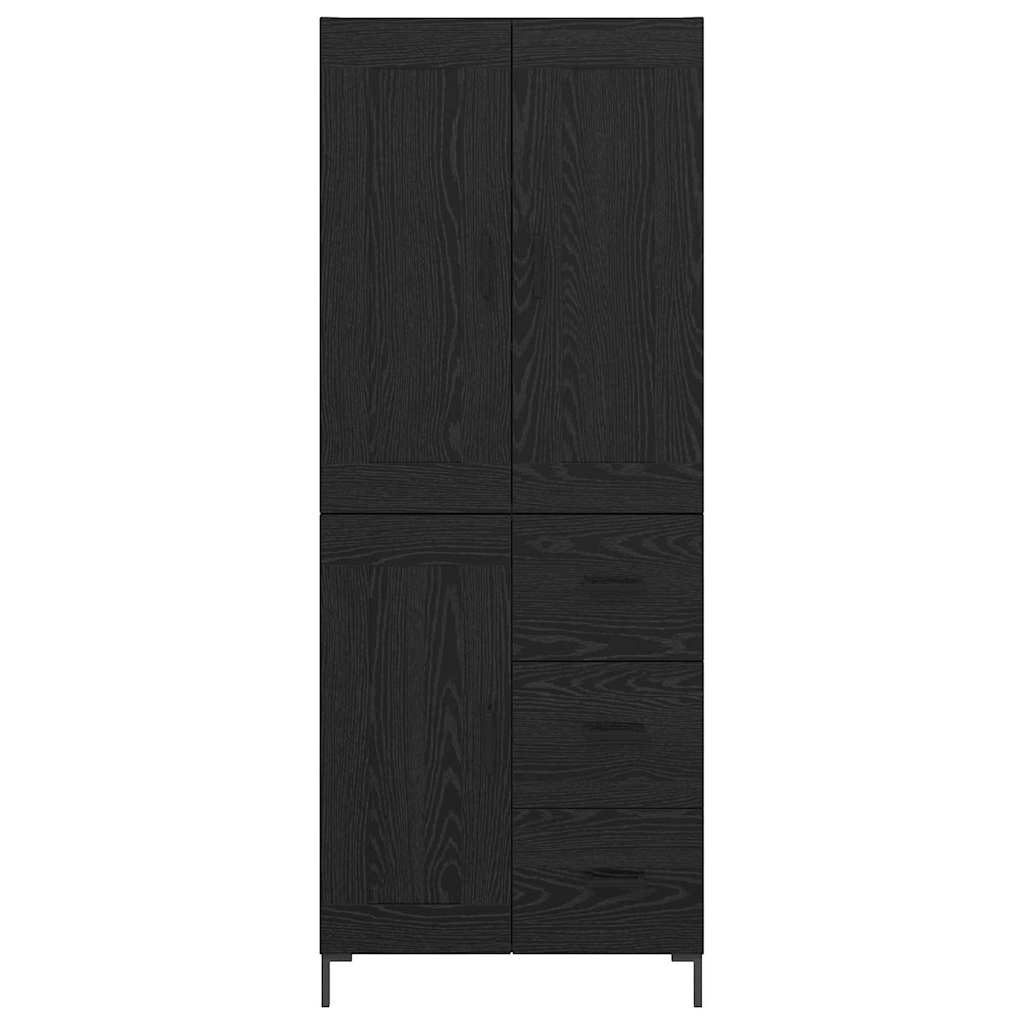 Credenza Rovere Nero 69,5 x 34 x 180 cm Legno multistrato 3416152
