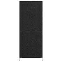 Credenza Rovere Nero 69,5 x 34 x 180 cm Legno multistrato 3416152